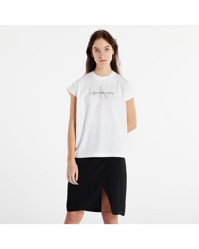 Calvin Klein Jeans relaxed monogram t-shirt bright white - Weiß