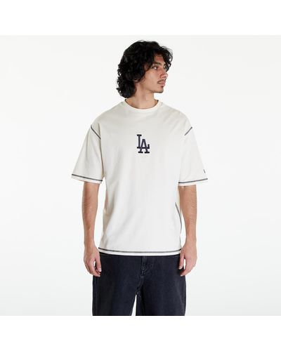 KTZ La Dodgers Mlb World Series Oversized T-shirt Unisex Off White/ Navy