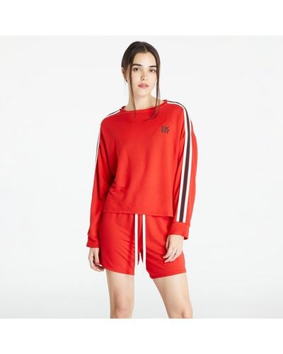 DKNY Dkny Pajama Top Long Sleeves Sweatshirt - Red