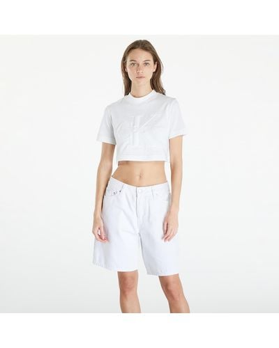 Calvin Klein Jeans Premium Monologo Cropped T-shirt - White