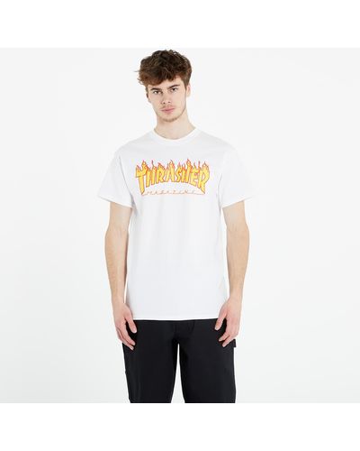 Thrasher Flame Logo T-Shirt - Bianco