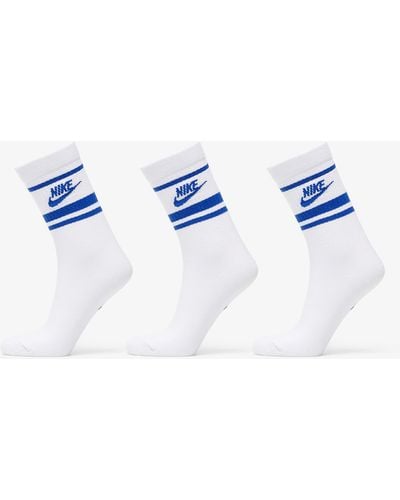 Nike Sportwear everyday essential crew socks 3-pack white/ game royal - Bleu
