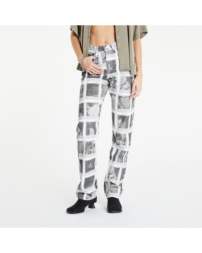 Calvin Klein Jeans High Rise Straight Denim Light - Gray