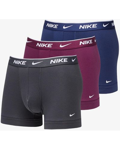 Nike Dri-fit trunk 3-pack midnight navy/ bordeaux/ anthracite - Blau