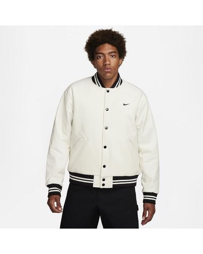Nike Authentics varsity jacket sail/ black - Weiß