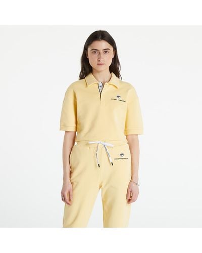Chiara Ferragni Light Diagonal Fleece Co Polo T-Shirt - Natural