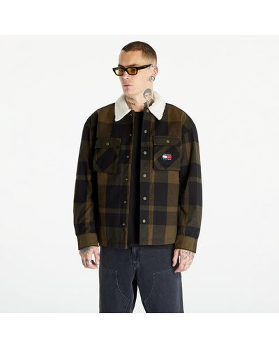 Tommy Hilfiger Tommy Jeans Check Sherpa Lin Overshirt - Nero