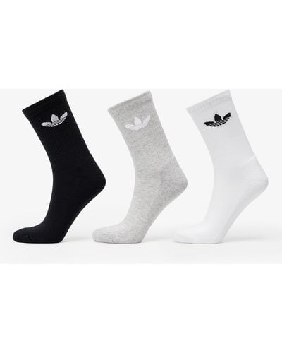 adidas Originals Adidas Trefoil Cushion Crew Sock 3-pack / Medium Gray Heather/ Black - White