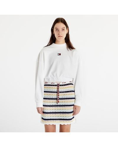 Tommy Hilfiger Tommy Jeans Boxy Crop Badge Hoodie - White