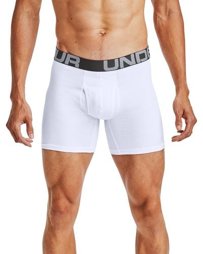 Under Armour Charged Cotton 6in 3 Pack / - White