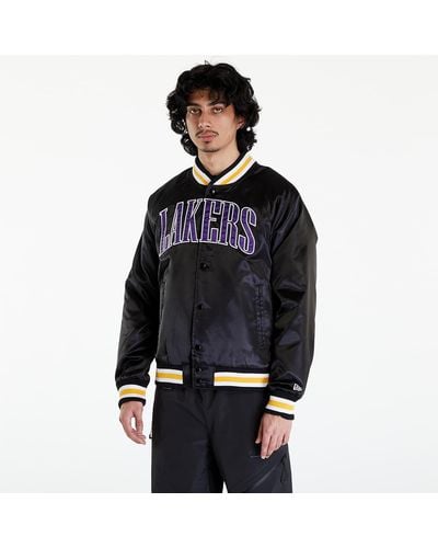 KTZ La Lakers Nba Applique Satin Bomber Jacket Unisex / True Purple - Black