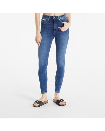 Calvin Klein Jeans high rise super skinny ankle denim dark - Blau