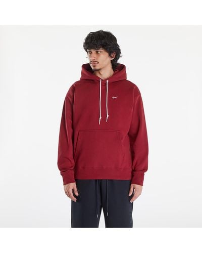 Nike Solo swoosh fleece pullover hoodie team red/ white - Rot