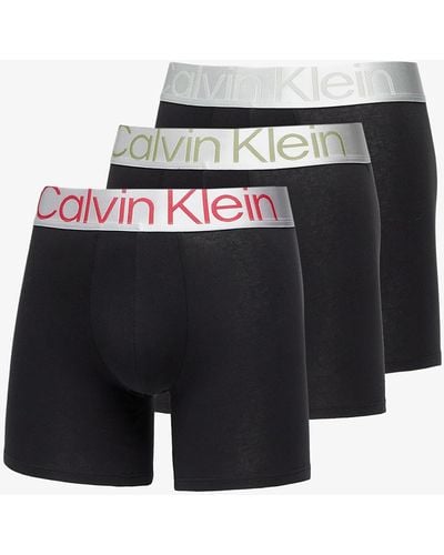 Calvin Klein Reconsidered Steel Cotton Boxer Brief 3-pack / Gray Heather - Black