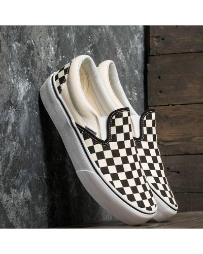 Vans Classic Slip-On Platform Black And White Checkerboard/ White - Weiß