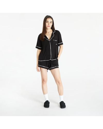 DKNY Dkny Wms Boxer Short Sleeve Pajamas Set - Black