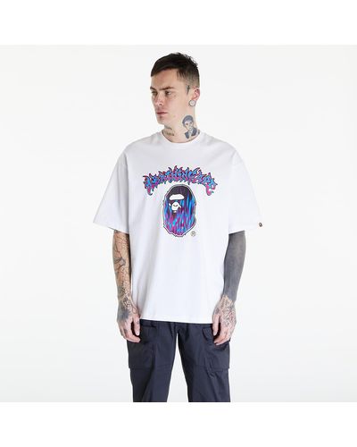 A Bathing Ape Mad Flame Ape Head Relaxed Fit Tee - White