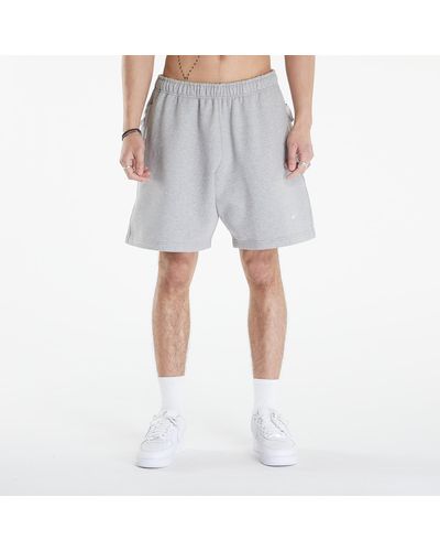 Nike Solo swoosh fleece shorts dk grey heather/ white - Blau
