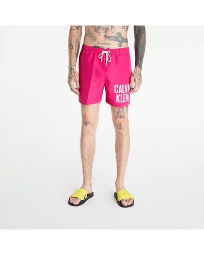 Calvin Klein Medium drawstring swim shorts intense power pink