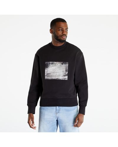 Calvin Klein Jeans motion blur photopri sweatshirt - Schwarz