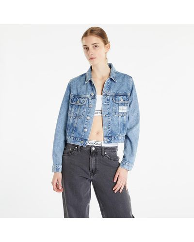 Calvin Klein Jeans cropped 90s denim jacket blue - Blau