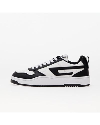 DIESEL Black And White Leather Sneakers