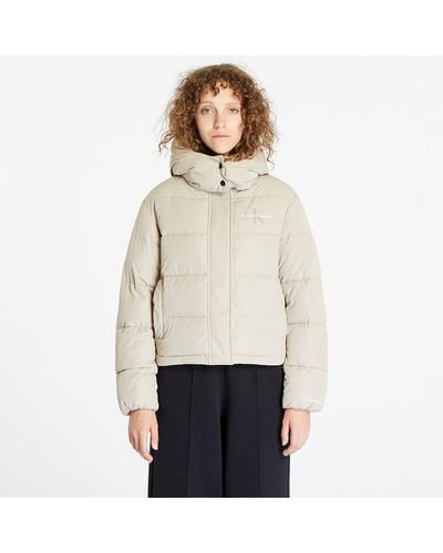 Calvin Klein Jeans Monologo Non Down Sherpa Jacket Plaza Taupe - Natur