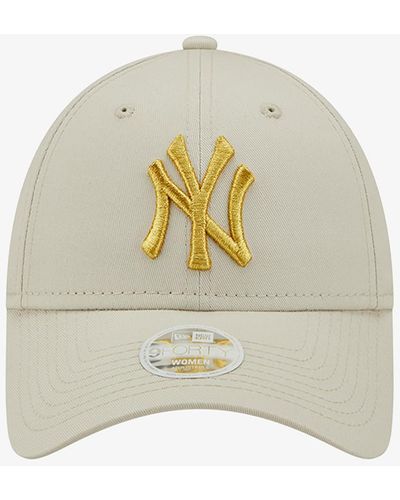 KTZ New York Yankees Metallic Logo Stone 9forty Cap Cream - Gray