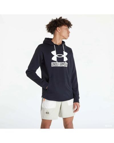 Under Armour Rival Terry Logo Hoodie / Onyx White - Blue