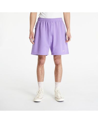 Nike Solo swoosh french terry shorts space purple/ white - Violet