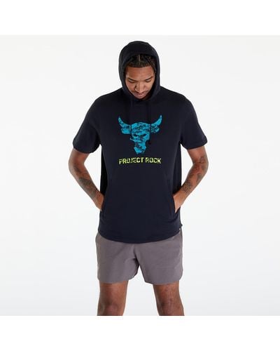 Under Armour Project Rock Payoff Short Sleeve Terry Hoodie / Coastal Teal - Blue