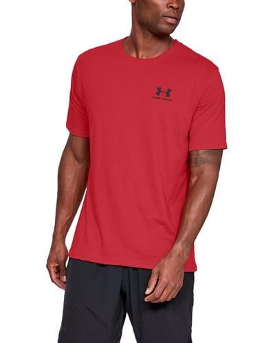 Under Armour Sportstyle lc ss red/ black - Rosso