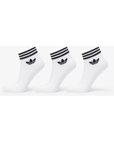 adidas Originals Adidas trefoil ankle socks 3-pack white/ black - Weiß