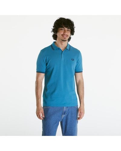 Fred Perry Twin Tipped Shirt Ocean/ Navy - Blue