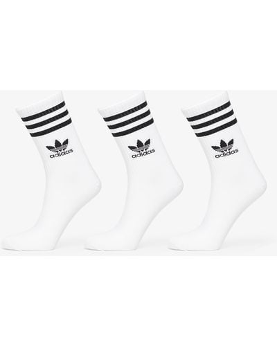 adidas Originals Adidas Mid Cut Crew Sock 3-Pack - Bianco