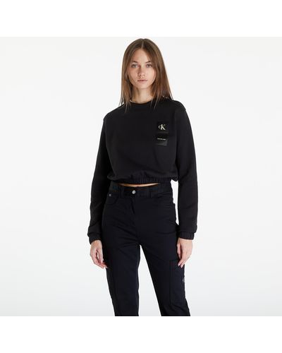 Calvin Klein Jeans Satin Boxes Crewneck Sweatshirt - Black
