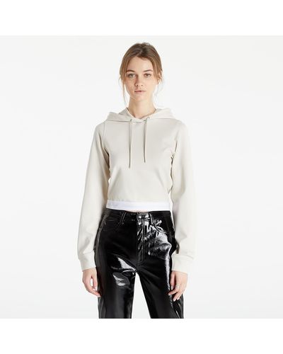 Calvin Klein Jeans Contrast Tape Milano Hoodie Eggshell - White