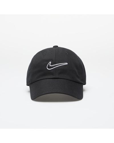 Nike Club unstructured swoosh cap black/ black - Schwarz