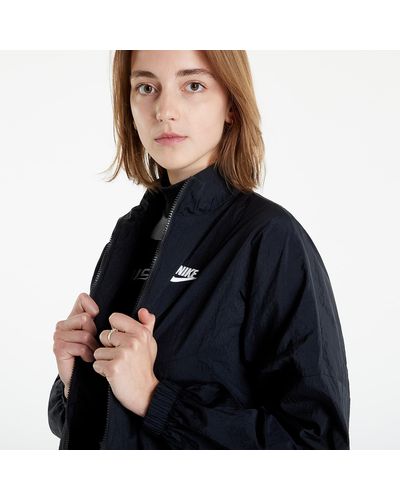 Nike Nsw essential wr woven jacket black/ black/ white - Schwarz