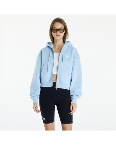 PATTA Femme Basic Crop Zip Up Hooded Sweater - Blue