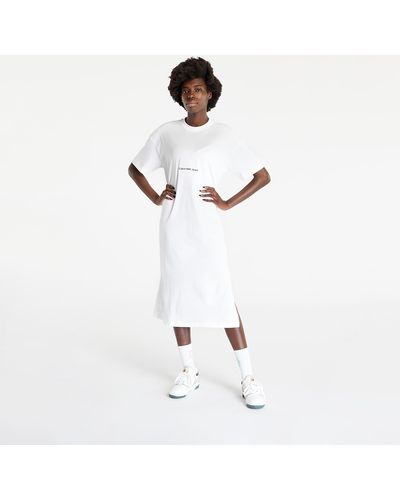 Calvin Klein Jeans Institutional Long T-Shirt Dress White - Weiß