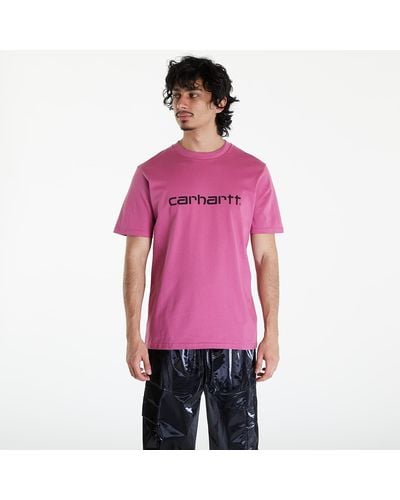 Carhartt Short Sleeve Script T-shirt Unisex Magenta/ Black - Paars