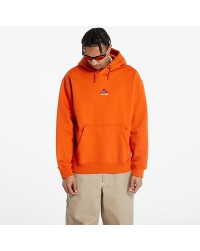 Nike Acg therma-fit fleece pullover hoodie unisex campfire orange/ summit white
