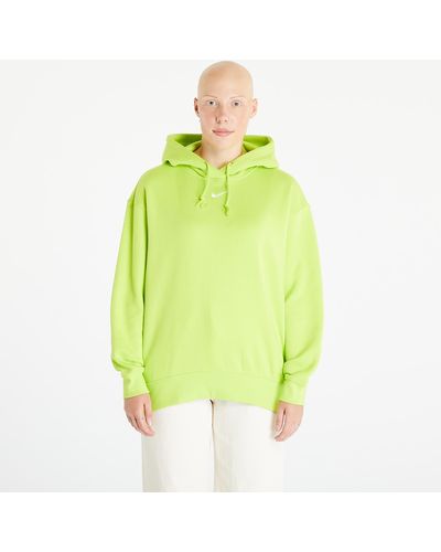 Nike Sportswear collection essentials oversized fleece hoodie atomic green/ white - Grün