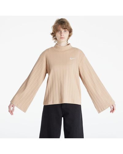 Nike Nsw ribbed jersey long sleeve top - Natur