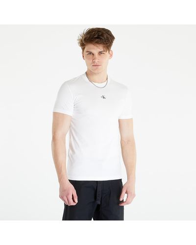 Calvin Klein Jeans micro monologo tee s/s knit top white - Weiß