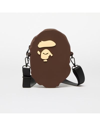A Bathing Ape Ape Head Silicon Shoulder Bag - Brown