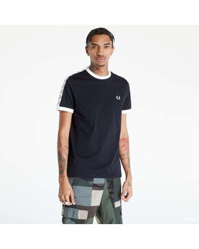 Fred Perry Taped ringer t-shirt - Schwarz