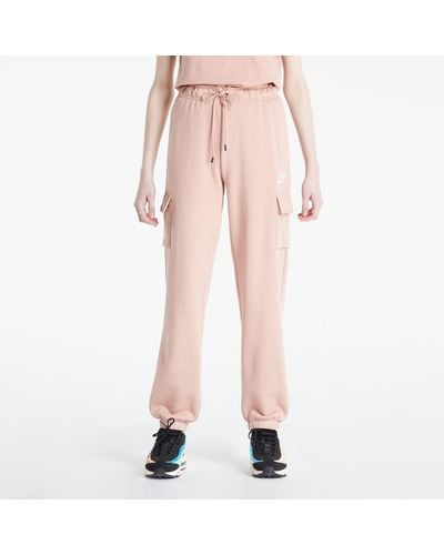 Nike Sportswear essential fleece cargo pants - Rosa