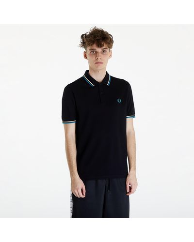 Fred Perry Twin Tipped Shirt Black/ Ice Cream/ Cyber Blue